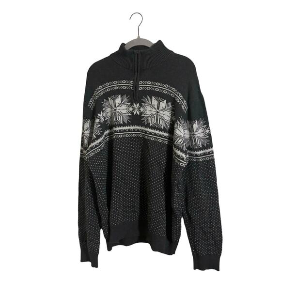 Aspen Gray Fair Isle Quarter Zip Sweater Men’s XL - Picture 1 of 6